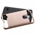 Wholesale LG Stylo 2 Plus MS550 Iron Shield Hybrid Case (Rose Gold)